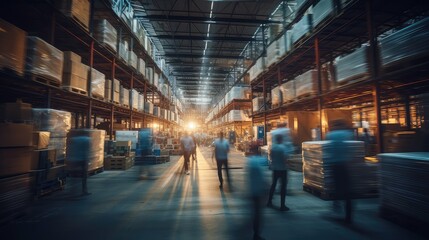 dynamic blurred interior warehouse