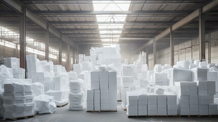 containers white Plastic Manufacturing - obrazy, fototapety, plakaty