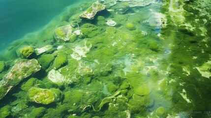 Fototapeta na wymiar water blue-green algae