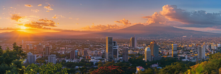 Great City in the World Evoking San Salvador in El Salvador - obrazy, fototapety, plakaty