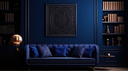 indigo solid dark blue - obrazy, fototapety, plakaty