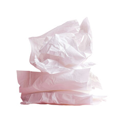 Obraz premium Pile of white tissue paper on Transparent Background