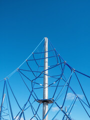 blue rope net in kids playground park