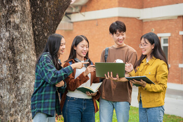 Students doing activities on campus