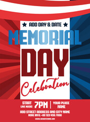 Memorial day celebration poster flyer or  social media post design