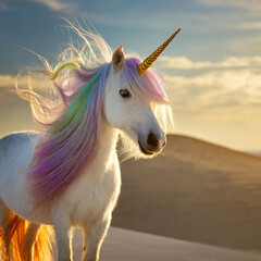 Obraz na płótnie Canvas unicorn in the desert