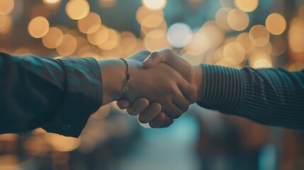 Businessman handshake for teamwork of business merger and acquisition,successful negotiate,hand shake,two businessman shake hand with partner to celebration partnership and business deal concept - obrazy, fototapety, plakaty