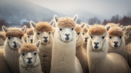 coats peru alpaca farm - obrazy, fototapety, plakaty