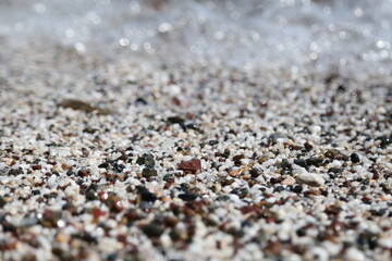 Wet marine multicolored stones