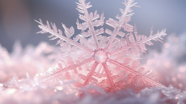 shot silver and pink snowflake
