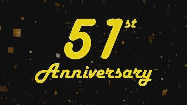 Happy 51st anniversary 001, motion graphic black background.