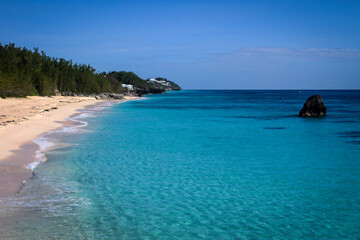 Marley beach scenic view, sunny noon, Bermuda