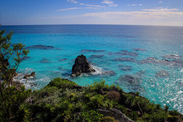 Warwick Long Bay view by sunny noon, Bermuda
