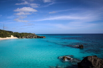 Fototapeta na wymiar Horseshoe bay view by sunny noon, Bermuda