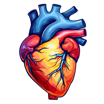 human heart anatomy on transparent background