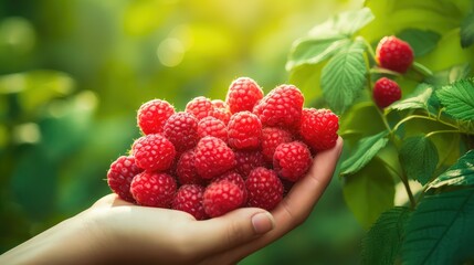 ripe harvest raspberry fruit
