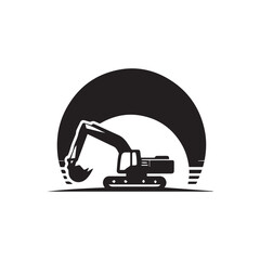 Excavator simple icon logo vector design-001