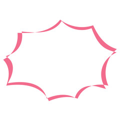 Pastel text bubbles, pink outline for cartoon, comic, marketing, communications, sticker, decoration, social media, print, template, manga, messages, card, chat, png, transparent background