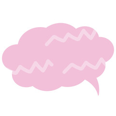 Pastel text bubbles with pink background for cartoon, comic, marketing, communications, sticker, decoration, social media, print, template, manga, messages, card, nature, chat, landscape