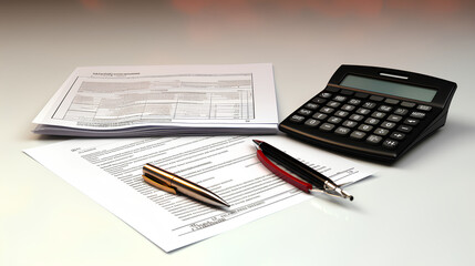 Fototapeta premium Business accounting, Businessman working on Desk office business financial accounting calculate data collection accountant concept background