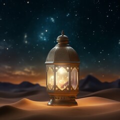 Eid mubarak and ramadan kareem greetings with islamic lantern and mosque. Eid al fitr background
