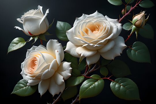 white rose on a black background