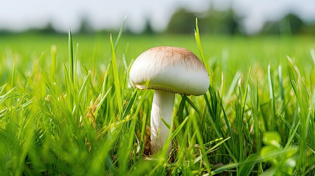 cap isolated champignon mushroom