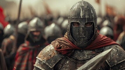 Medieval Villain: Capture images of medieval villains such as bandits, outlaws, and tyrants to depict conflicts and threats in medieval society - obrazy, fototapety, plakaty