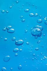 Liquid gel or serum on a screen of microscope blue reflected background