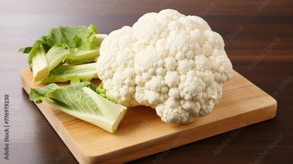 Poster fresh board cauliflower white