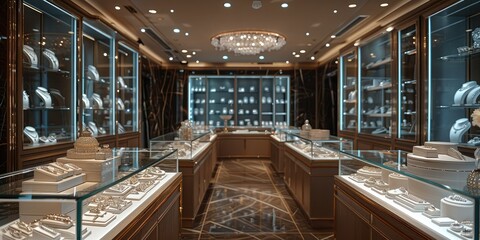 Luxury Jewelry Counter. Generative AI.