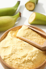 Banana flour, concept of cooking food, tasty banana flour