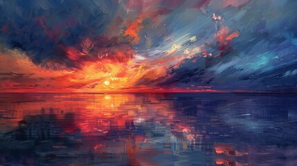 Dramatic Ocean Sunset Canvas Art