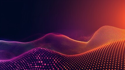 Fototapeta premium abstract gradient wave technology background with dots pattern. Network and technology concept.