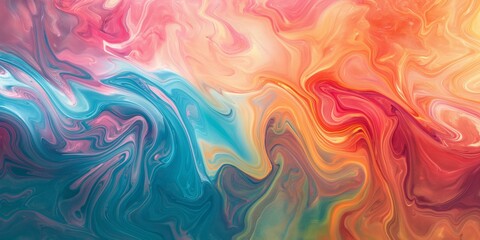 Fototapeta na wymiar A mesmerizing abstract with swirling patterns of pink, blue, orange, and white colors