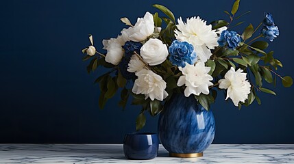 marble blue vase