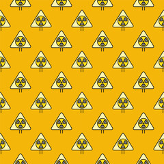 Radiation Symbol Triangle sign vector Pollution colored seamless pattern