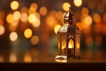 Obraz premium Eid mubarak and ramadan kareem greetings with islamic lantern and mosque. Eid al fitr background