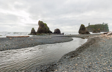 Ruby Beach in Olympic National Park, Beach in Washington State