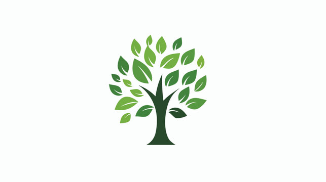 Eco Tree Leaf Logo Template - Vector Flat vector isolated