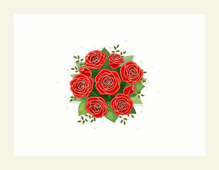 bouquet of roses vector illustration
