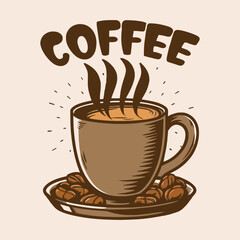 coffee of cup vector icon logo vector design 