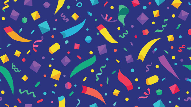 Festive confetti background for celebrations, Party decoration vector cartoon illustration.