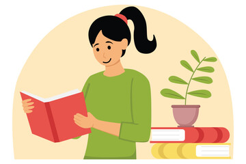 World Book Day Flat Illustration