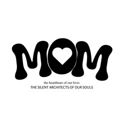 Mom text as celebration badge, tag, icon. Text card invitation, template. Festivity background. Lettering typography poster. Banner on white background. Vector illustration Mother's Day.