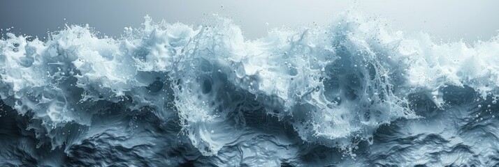 A large wave crashing violently over the ocean with immense power - obrazy, fototapety, plakaty