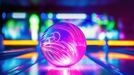 swirling bowling neon light