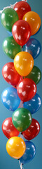 free space on the upper corner for title banner with a colorful balloons