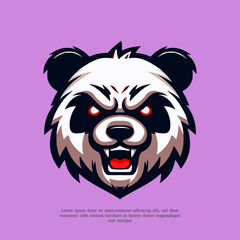 angry panda head logo mascot cartoon illustration © Bagas Dwiargo