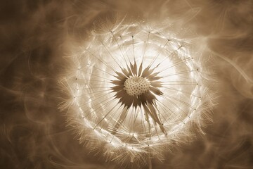 Whispers of Life A Close-up of a Dandelion Seed Generative AI